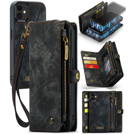 CASEME Apple iPhone 12/12 Pro Vintage Portemonnee Hoesje - Black - Casebump