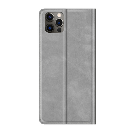 Apple iPhone 12 / 12 Pro Wallet Case Magnetic - Grey - Casebump