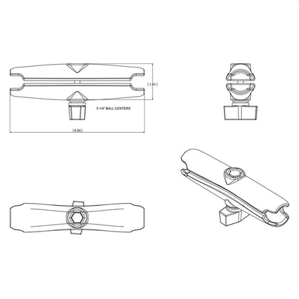 RAM Double Socket Mount Klemarm - RAM-B-201U-C (B Size) - Casebump