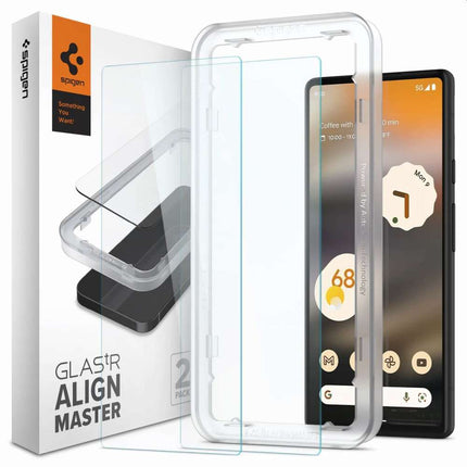 Spigen Google Pixel 6A Glas tR AlignMaster Met Montage Frame 2-pack AGL04695 - Casebump