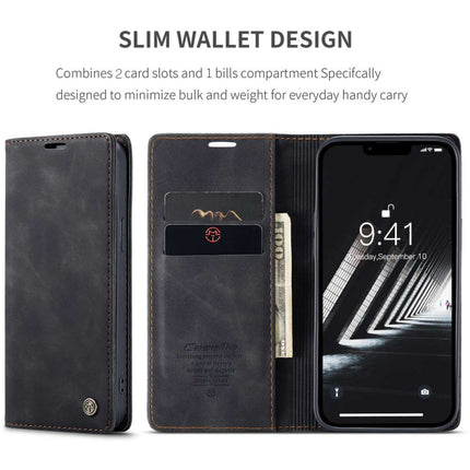 CASEME iPhone 14 Plus Retro Wallet Case - Black - Casebump