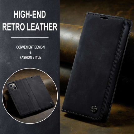 CASEME iPhone 14 Plus Retro Wallet Case - Black - Casebump