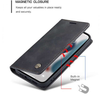 CASEME iPhone 13 Retro Wallet Case - Black - Casebump