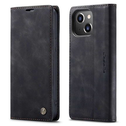 CASEME iPhone 14 Plus Retro Wallet Case - Black - Casebump