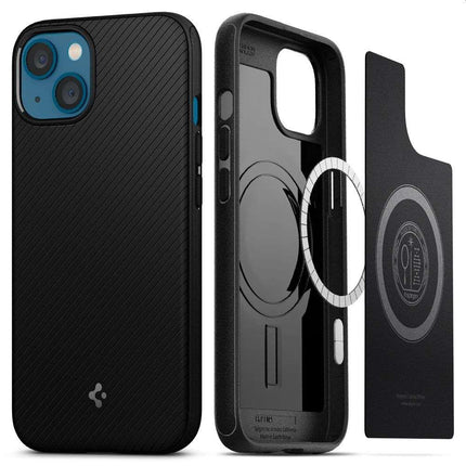 Spigen Apple iPhone 13 Mag Armor Case (Black) MagFit ACS03546 - Casebump