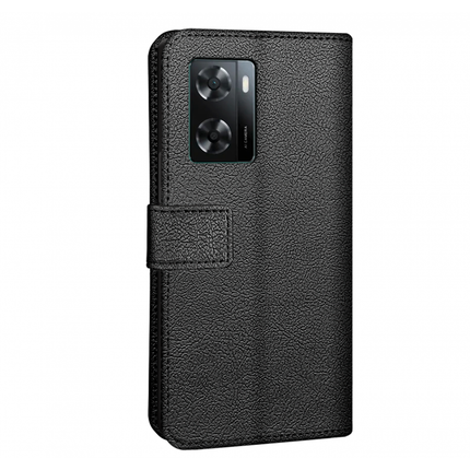 Oppo A57 Wallet Case (Black) - Casebump