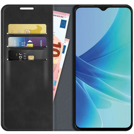 Oppo A57 Wallet Case Magnetic - Black - Casebump