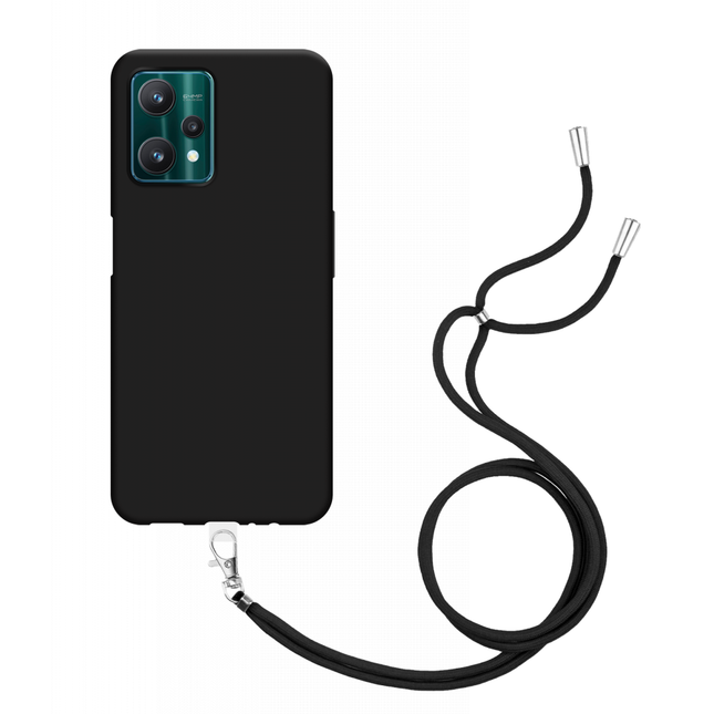 Realme 9 Pro+ Soft TPU Case with Strap - (Black) - Casebump